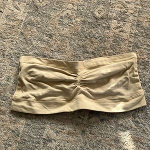 Nordstrom lingerie nude, nylon stretch bandeau bra size small